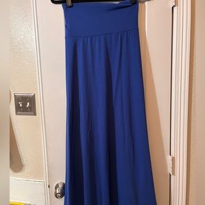 LuLaRoe solid blue maxi skirt